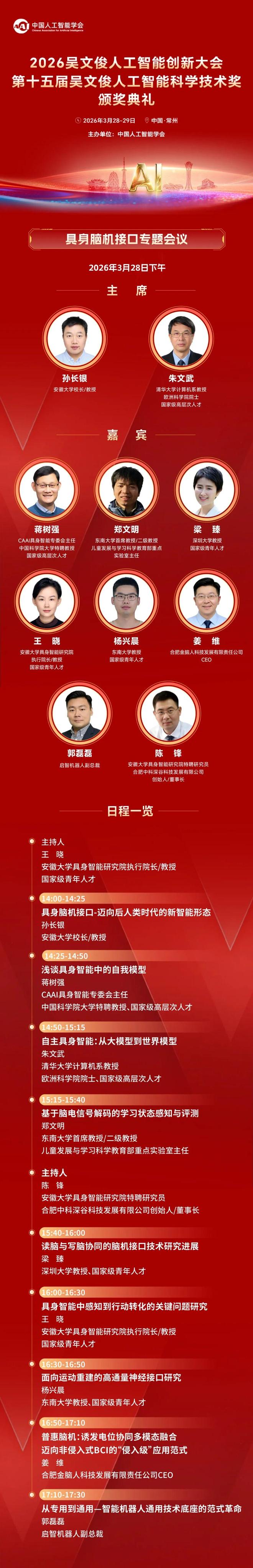 WUAIIC2026专题会议预告丨从战略交汇到技术重构：具身智能与脑机接口深度融合新路径(图1)